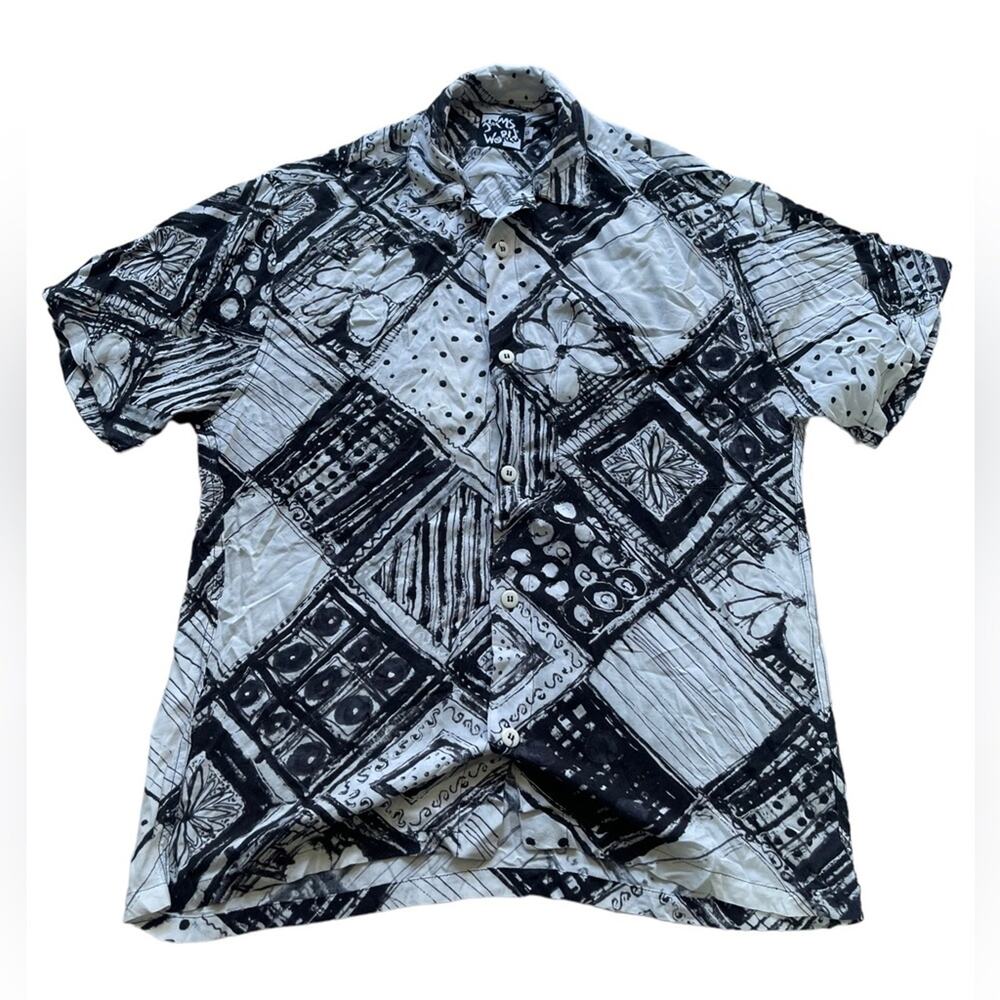 Jams World Hawaiian Shirt Womens S Quiltet Rayon rare vintage